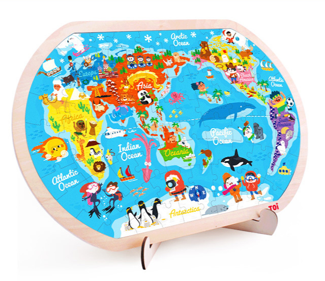 World Map Wooden Puzzle