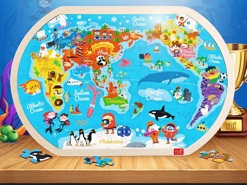 World Map Wooden Puzzle