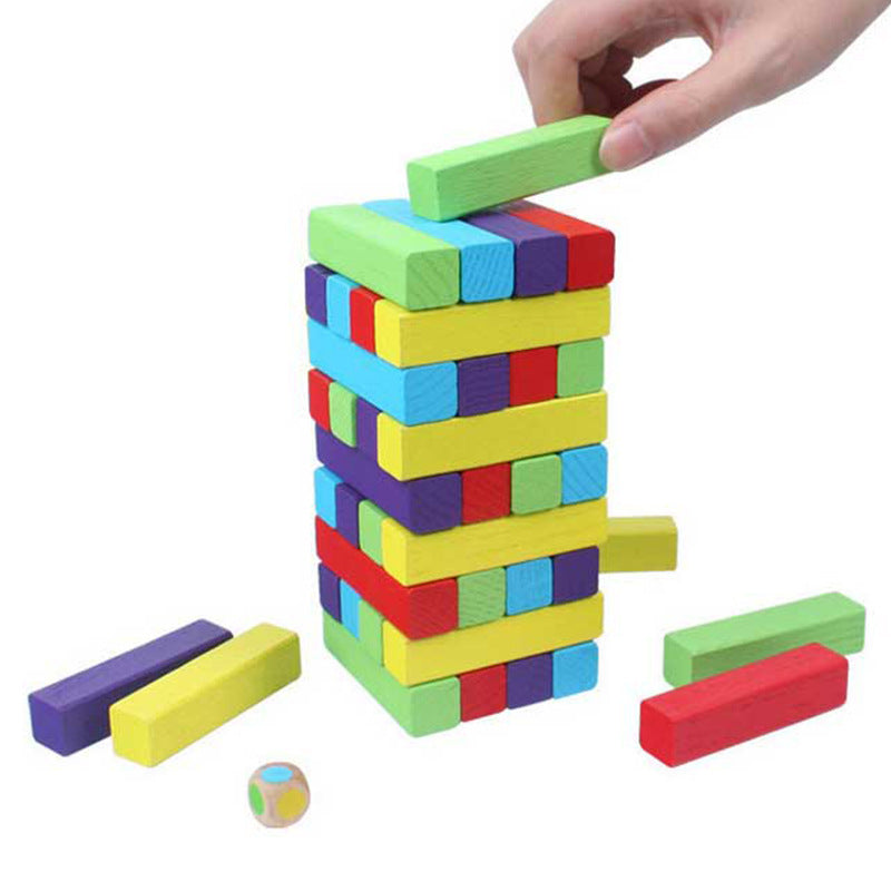 Puzzle pumping wooden blocks