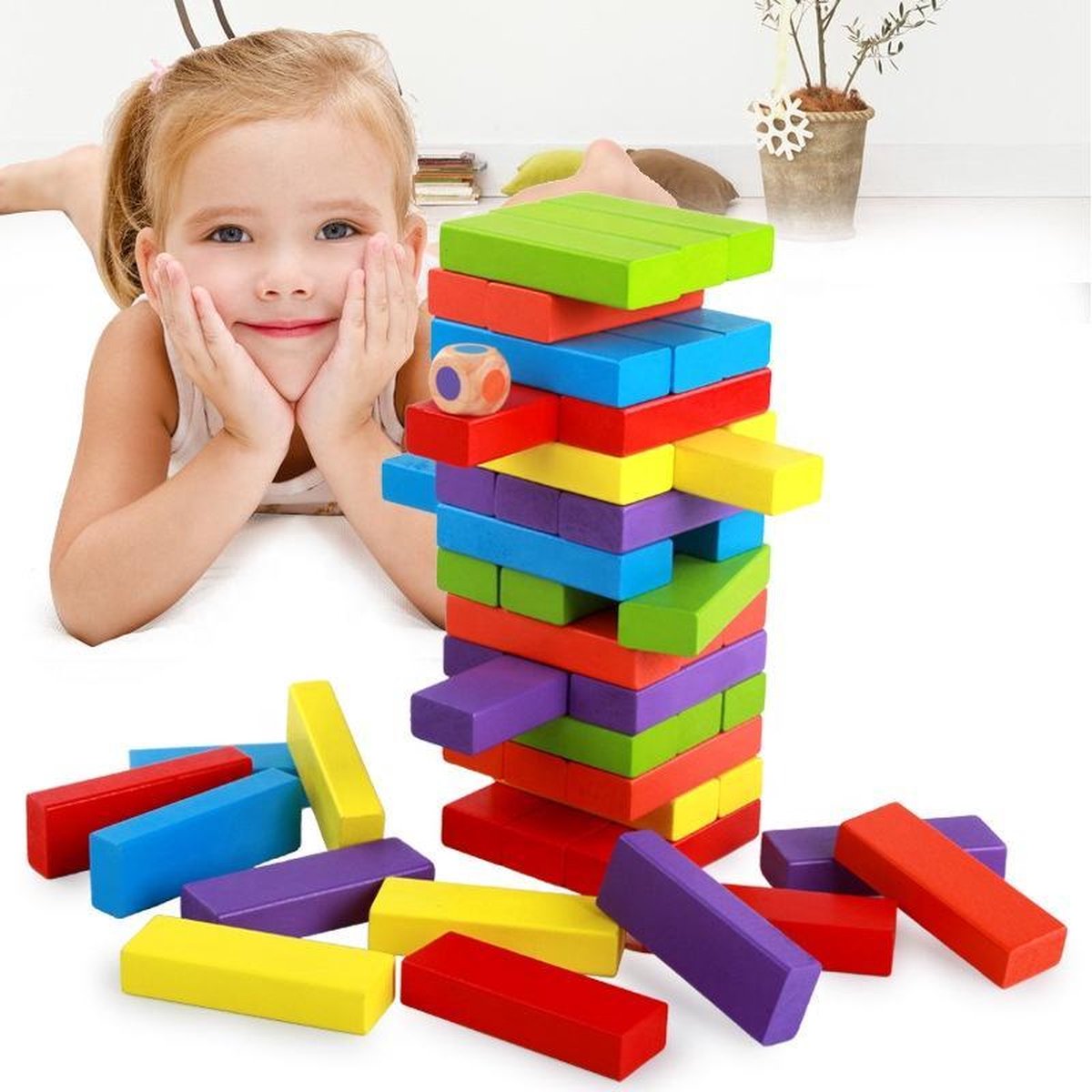 Puzzle pumping wooden blocks