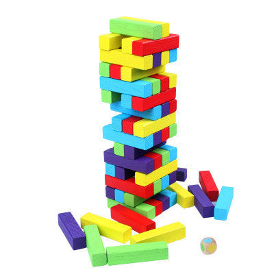 Puzzle pumping wooden blocks