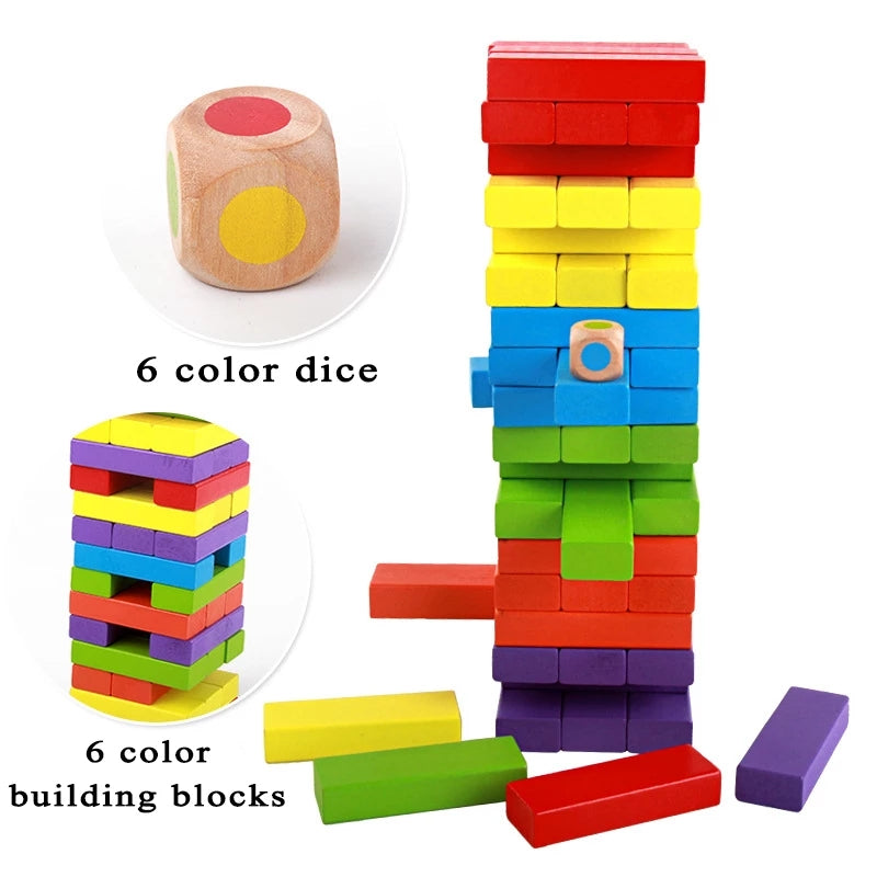 Puzzle pumping wooden blocks
