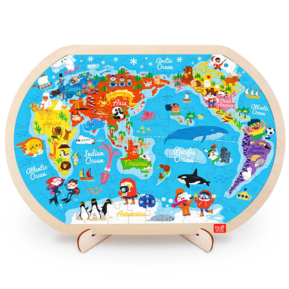 World Map Wooden Puzzle
